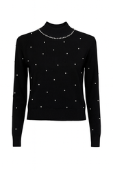 Turtleneck m. Perledetaljer - Ingen Returret